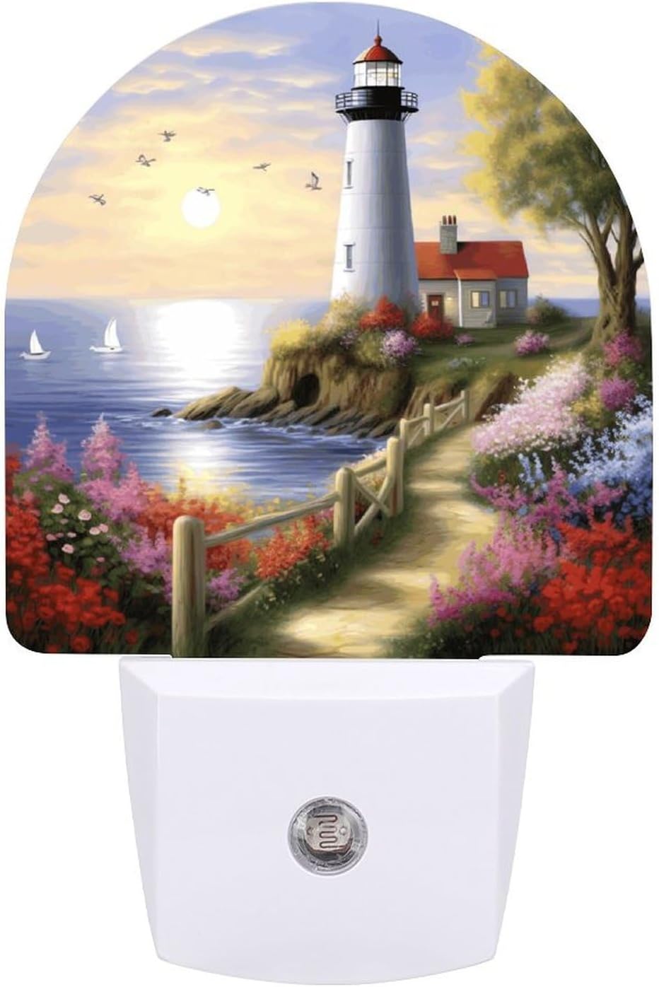 Lighthouse Diamond Painting Night Light Smart Sensor Lights Plug in Night Light Energy Saving Lamp Small Energy Saving Lights LED Bright Nightlight for Bedroom Hallway Kitchen 11.2×7.5x5cm