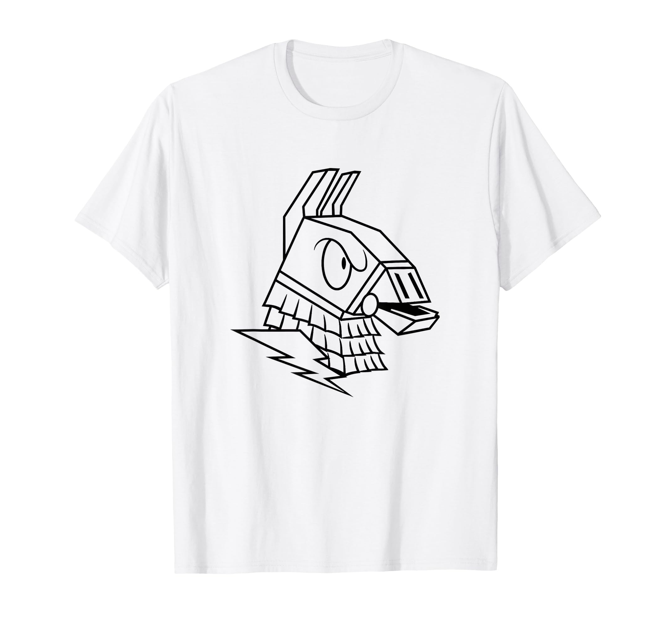 Fortnite Angry Llama Big Face Outline Art Chest Portrait T-Shirt