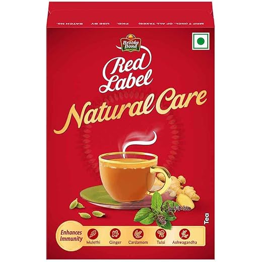 Brooke Bond Red Label Natural Care Tea with 5 Ayurvedic Ingr