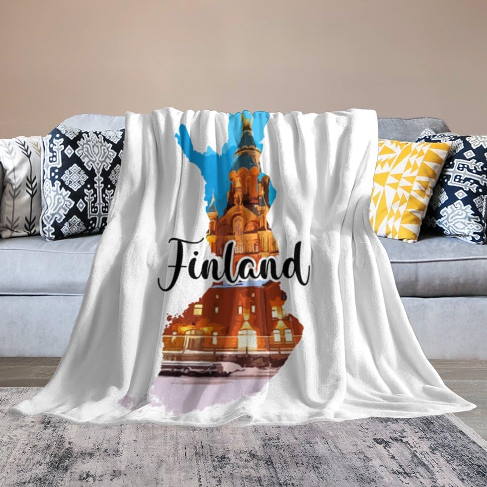 Couverture polaire peluche Finlande monument haut de gamme