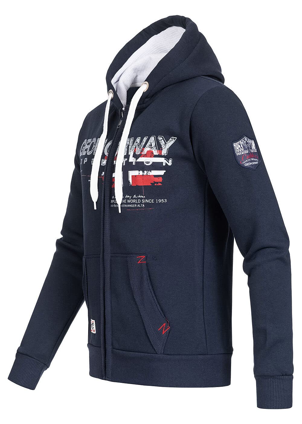 Geographical Norway GISLAND MEN - Sudadera Capucha Bolsillos Hombre - Chaqueta Casual Hombres Abrigo - Camisetas Camisa Manga Larga - Hoodie Deportiva Regular Fitness Jacket Tops