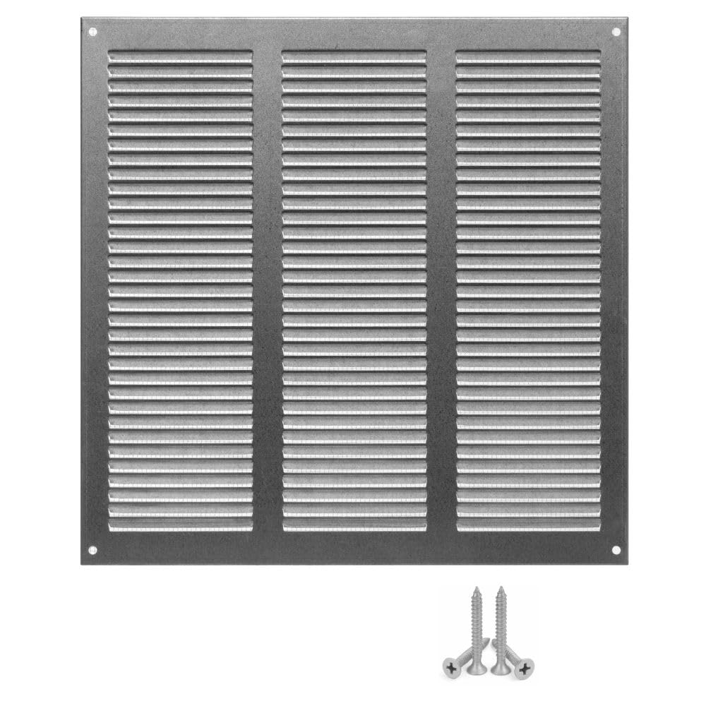 Lirast Galvanised 300X300mm Vent Cover Steel - 12X12 Inch Wall Vent Cover With Insect Mesh - Ceiling Soffit Vents - External Vent Cover - Metal Ventilation Grilles - Air Vent Covers For Walls