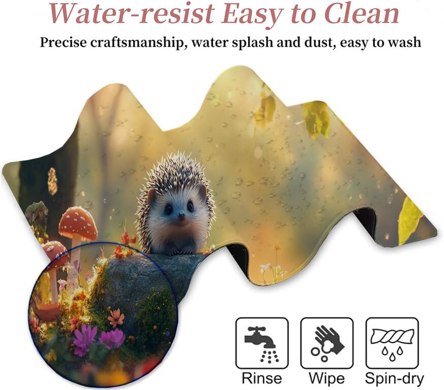 Grand Tapis Souris Printemps Motif Hérisson Idée Cadeau Originale