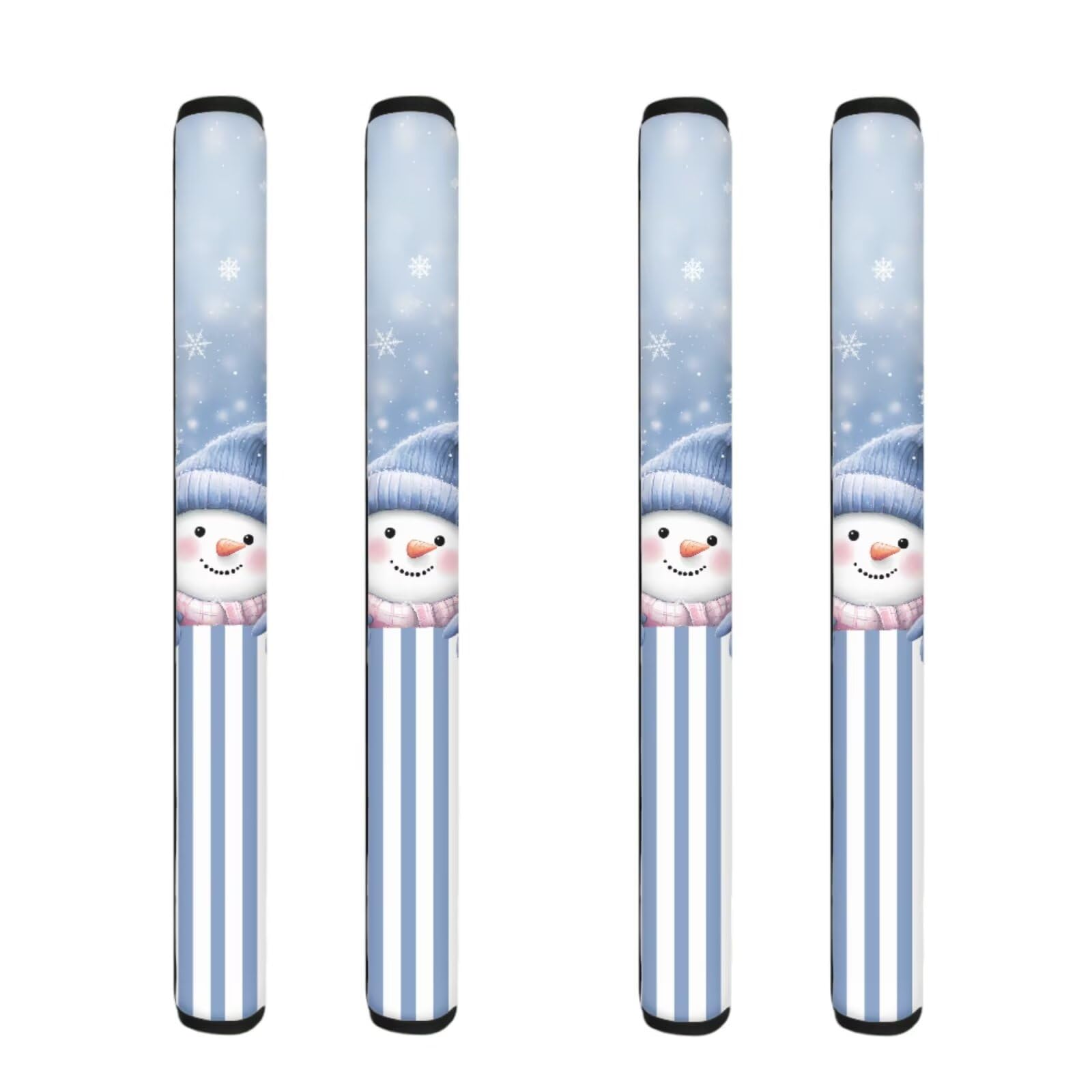 Stripe Snowman Refrigerator Door Handle Covers Christmas Decor