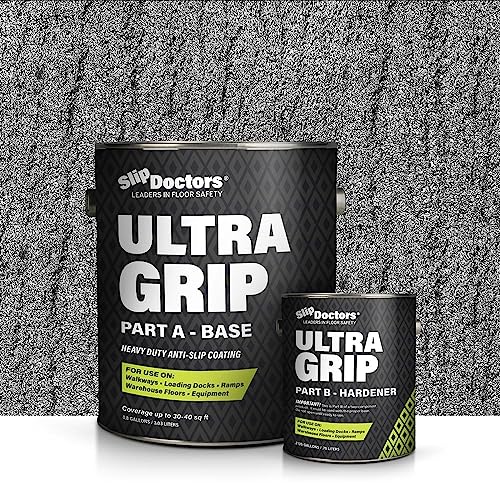 Ultra Grip Extra High Traction (Regular, Dark Gray) Non-Skid Paint for Industrial Surfaces, Gallon, Two-Part Epoxy