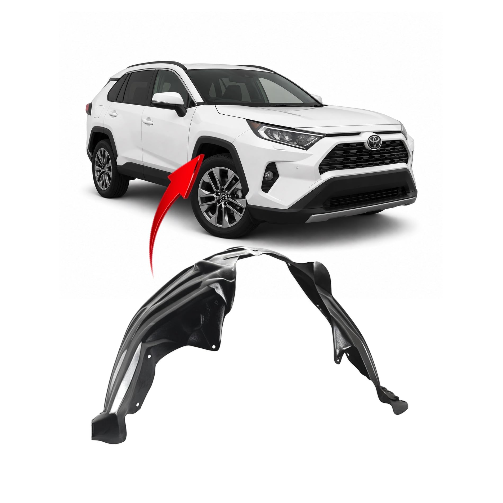 FitParts Compatible with Toyota RAV4 2019–2022 Front Right Fender Liner