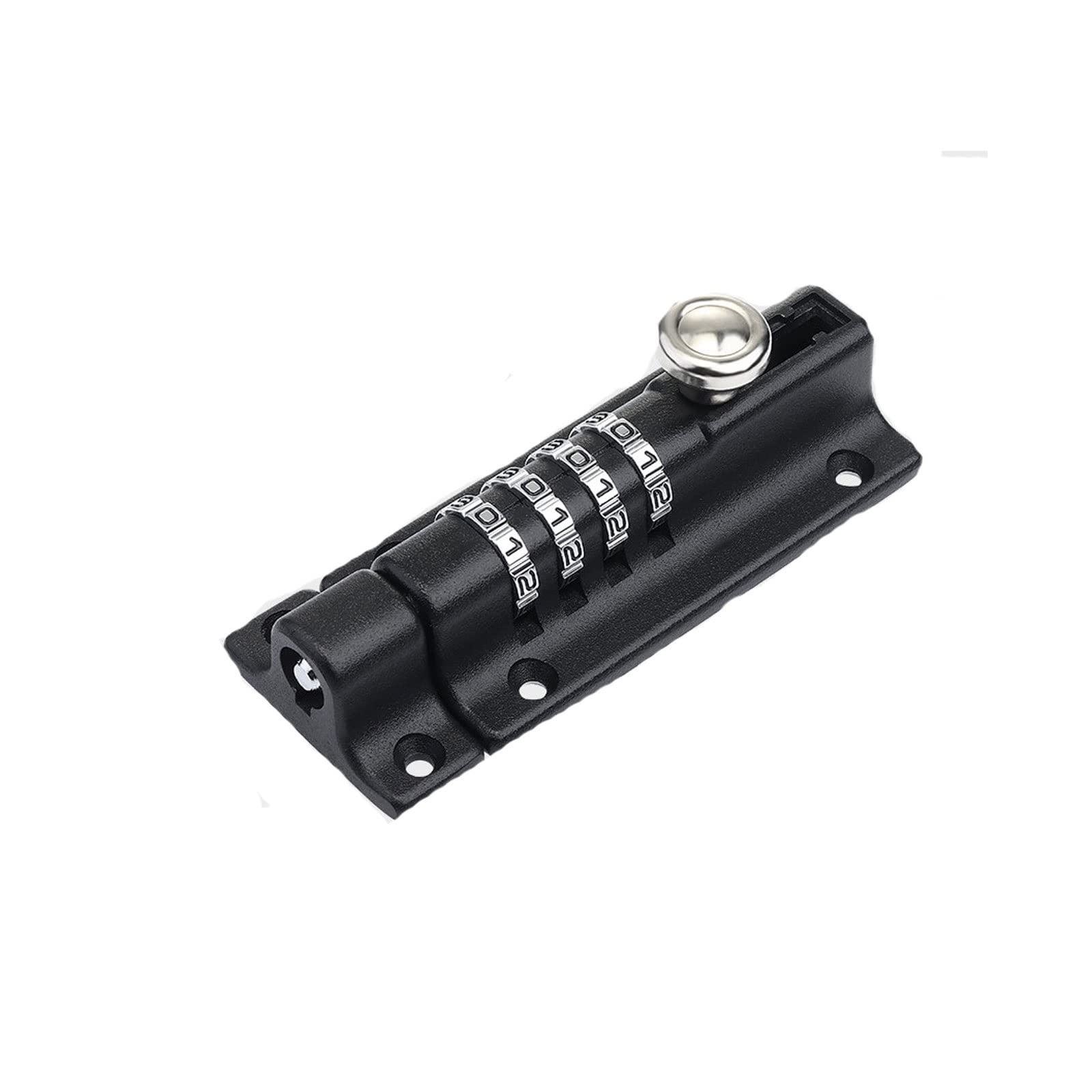 SFJSFIMQ Door Locks and Latches Zinc Alloy Password Lock Black Silver Bolt Security Door Latch Combination Digit Padlock Outdoor Home Wood Gate Hardware(Nero)