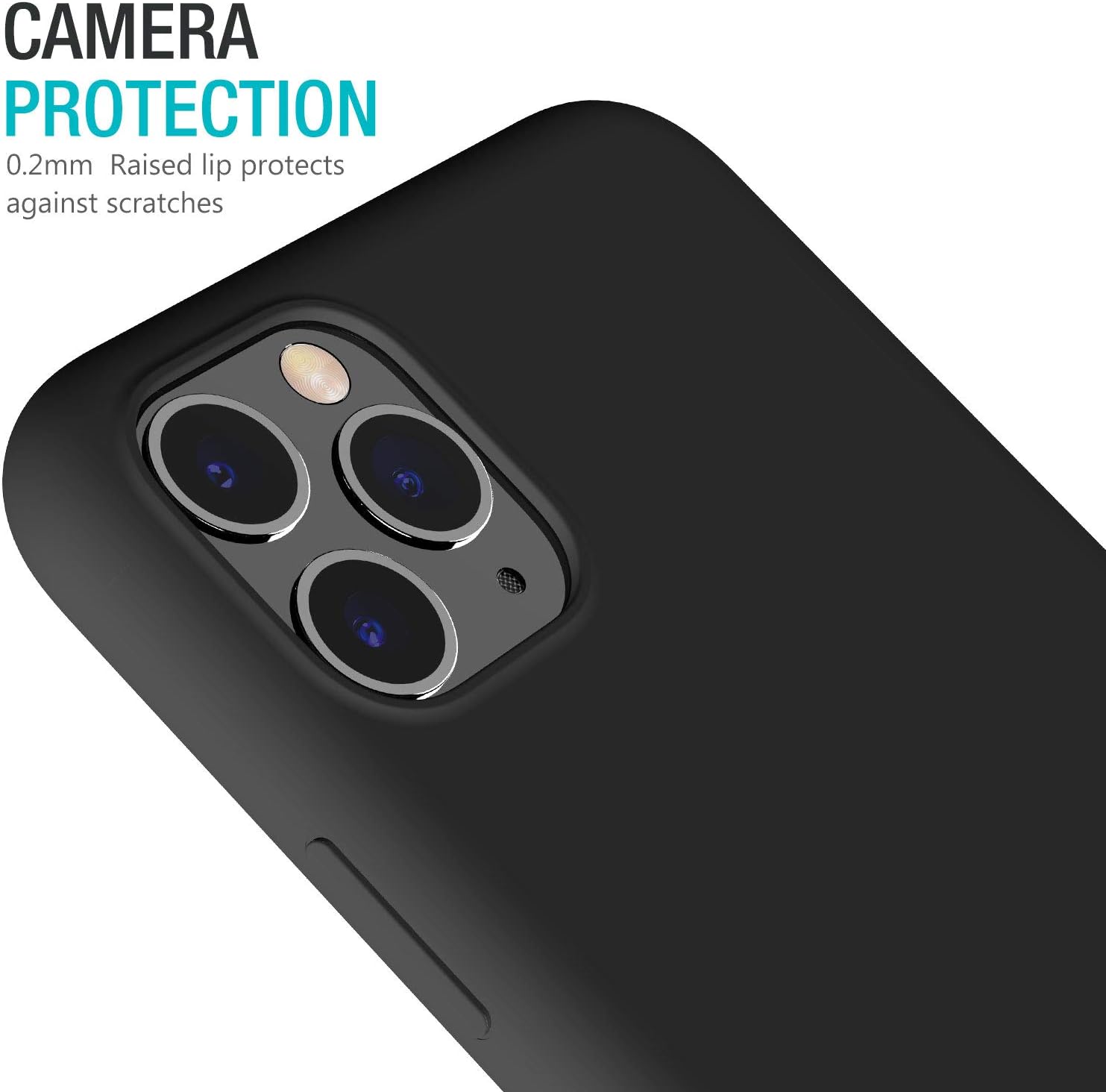 TOZO for iPhone 11 Pro Max Case 6.5 Inch (2019) Liquid Silicone Gel Rubber Shockproof Shell Soft 4 Side Full Protection Cover for iPhone 11 Pro Max with Black