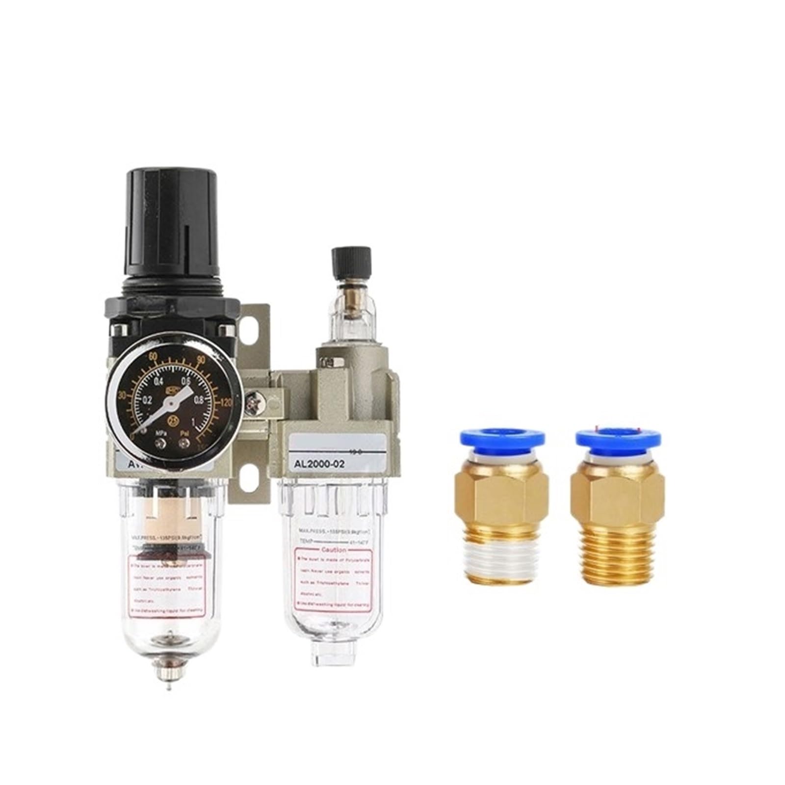 Filtr oleju sprężarki powietrza regulator ciśnienia pułapka parowa pneumatyczny separator wody ręczny odpływ AC2010-02 (AC2010-02+PC6mm)