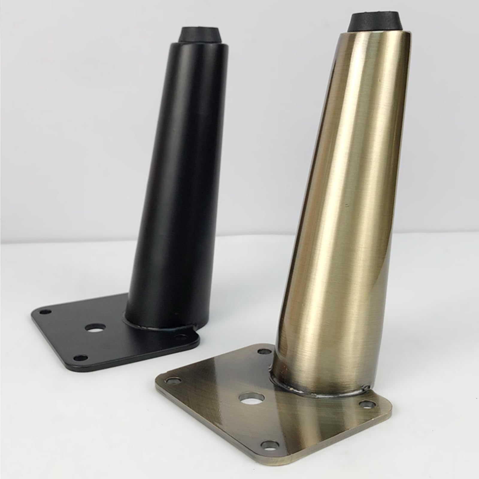 Generico Gambe per Mobili Piedini per Tavolo Conici Neri 4 Pezzi Supporto in Ferro Nero Vernice Spray Piedini per Divano Altezza 15,5 cm/6,1" Piedini per Mobile 15,5 cm/6,1"