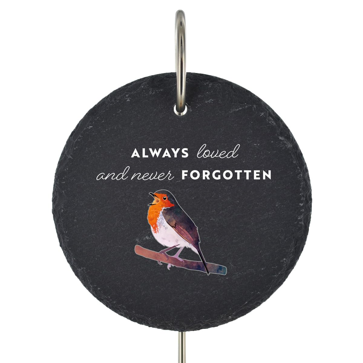 Global Designs Multi Robin Grave Stick Marker Plaque Ornament Memorial Slate Always Loved Sentimental Tribute Graveside Decor 25X11cm