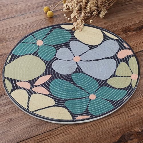 Yellow Weaves 6 Pcs Round Printed Placemat | Heat-Resistant Table Mat for Dining, Centre Table Side Table Coffee Table & Home Decor | Chic Botanical, 36x36 Cm
