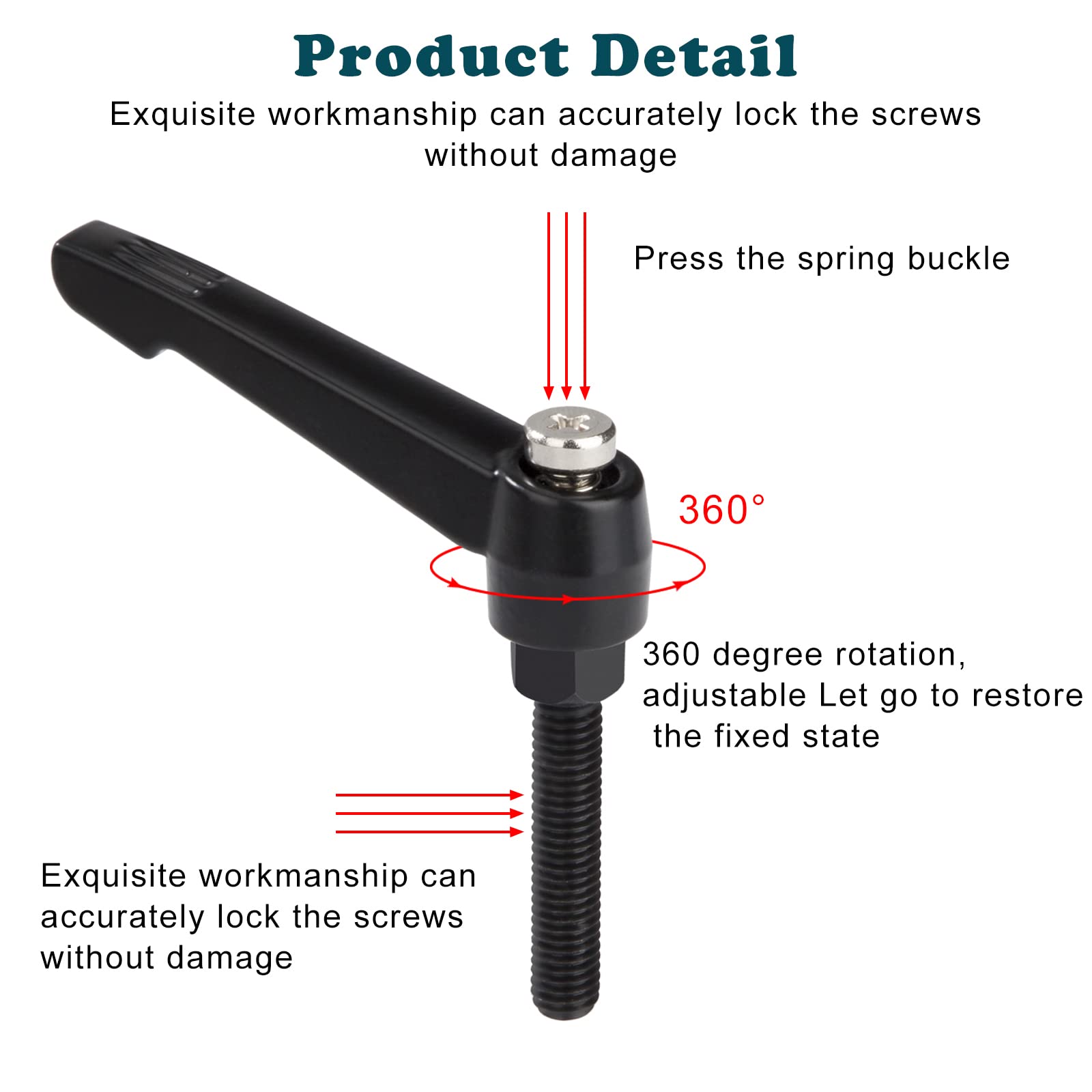 4 Maniglie A Leva Di Bloccaggio M8 - Regolabili 40mm Per Macchine Utensili | Fissaggio Sicuro E Pratico - Foto 8