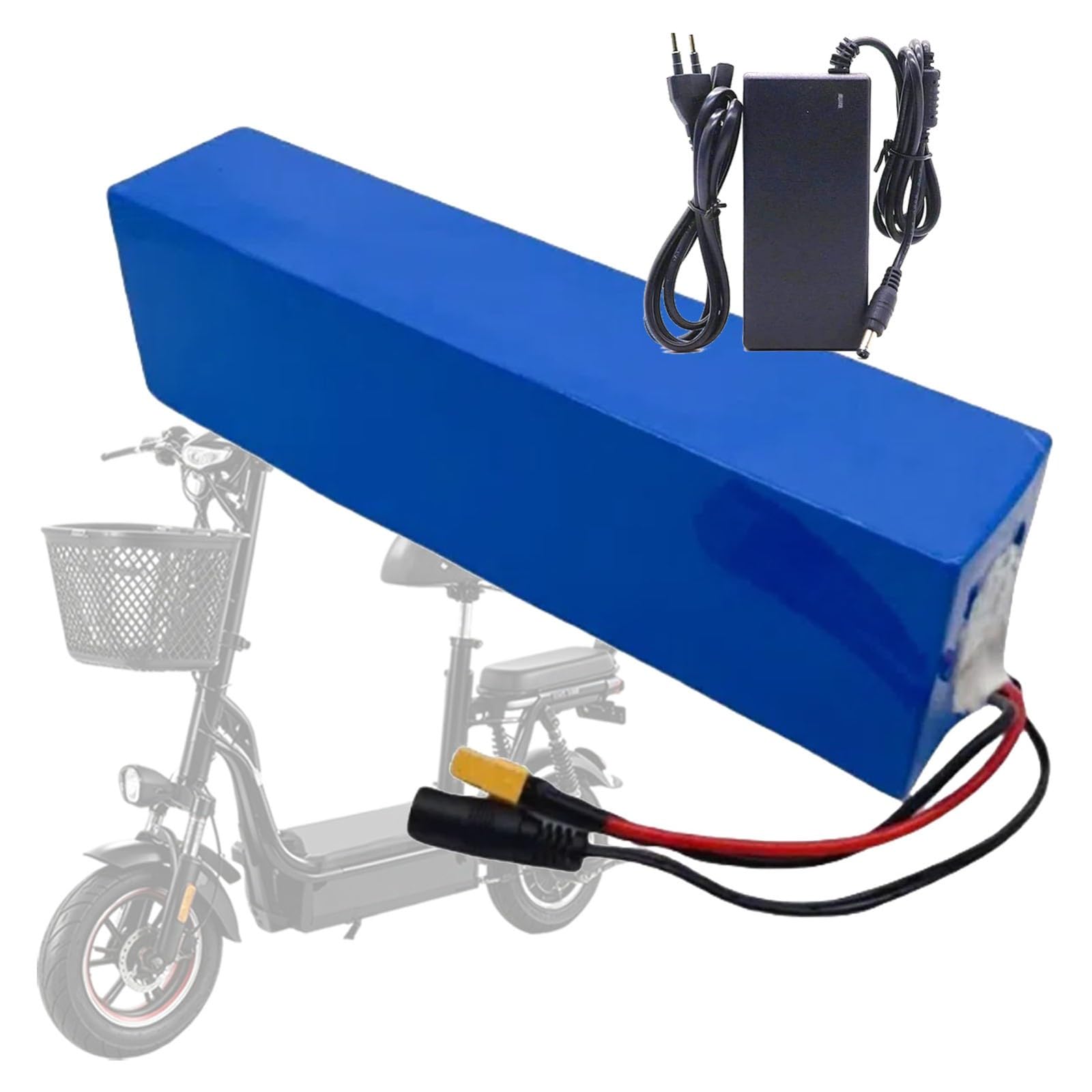 Batterie Lithium-ION De Remplacement 48V 15Ah pour Vélo Électrique, avec Chargeur Et Protection BMS Intégrée, Batterie pour Scooter Électrique, Batterie Lithium Rechargeable 13S2P