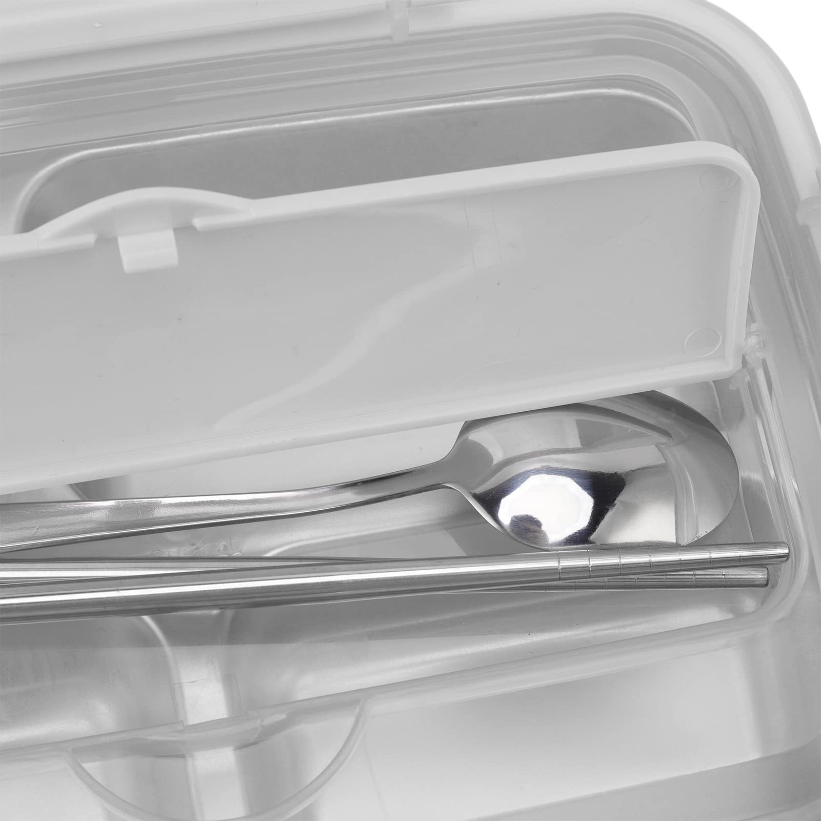 Boîte Bento En Acier Inoxydable DONGKER - 3/4 Compartiments, 1000 Ml, Couvercle Support Téléphone, Baguettes Incluses