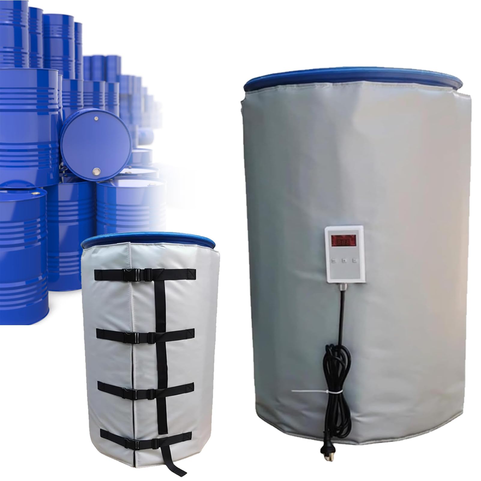 YNBSHGAA IBC Tank Heating Jacket, Detachable Industrial Drum Heating Blanket, Max 120℃, for IBC Plastic Tank Pipes, 1000L/275Gal,200L/55Gal