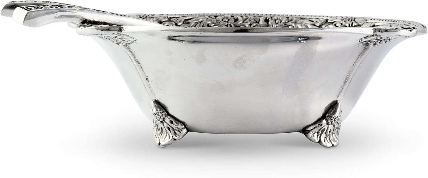 Arthur Court Concho Pattern Salad Bowl with Serving Set 11.75" Diameter 3.5" Tall - 3 Pieces - Aluminum Metal