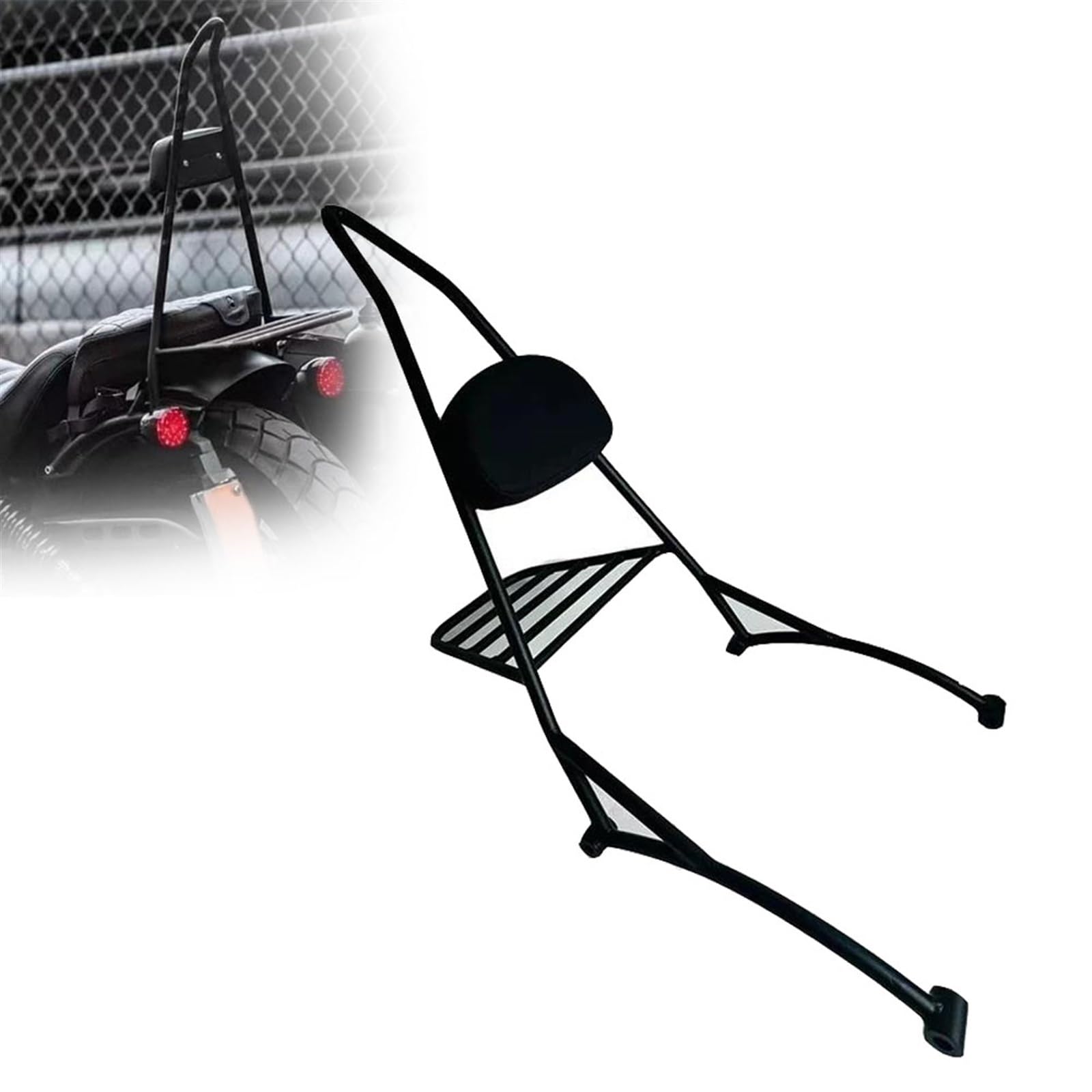 Schienale per Sissy Bar Passeggero Posteriore Nero per Moto per I&ndian Scout