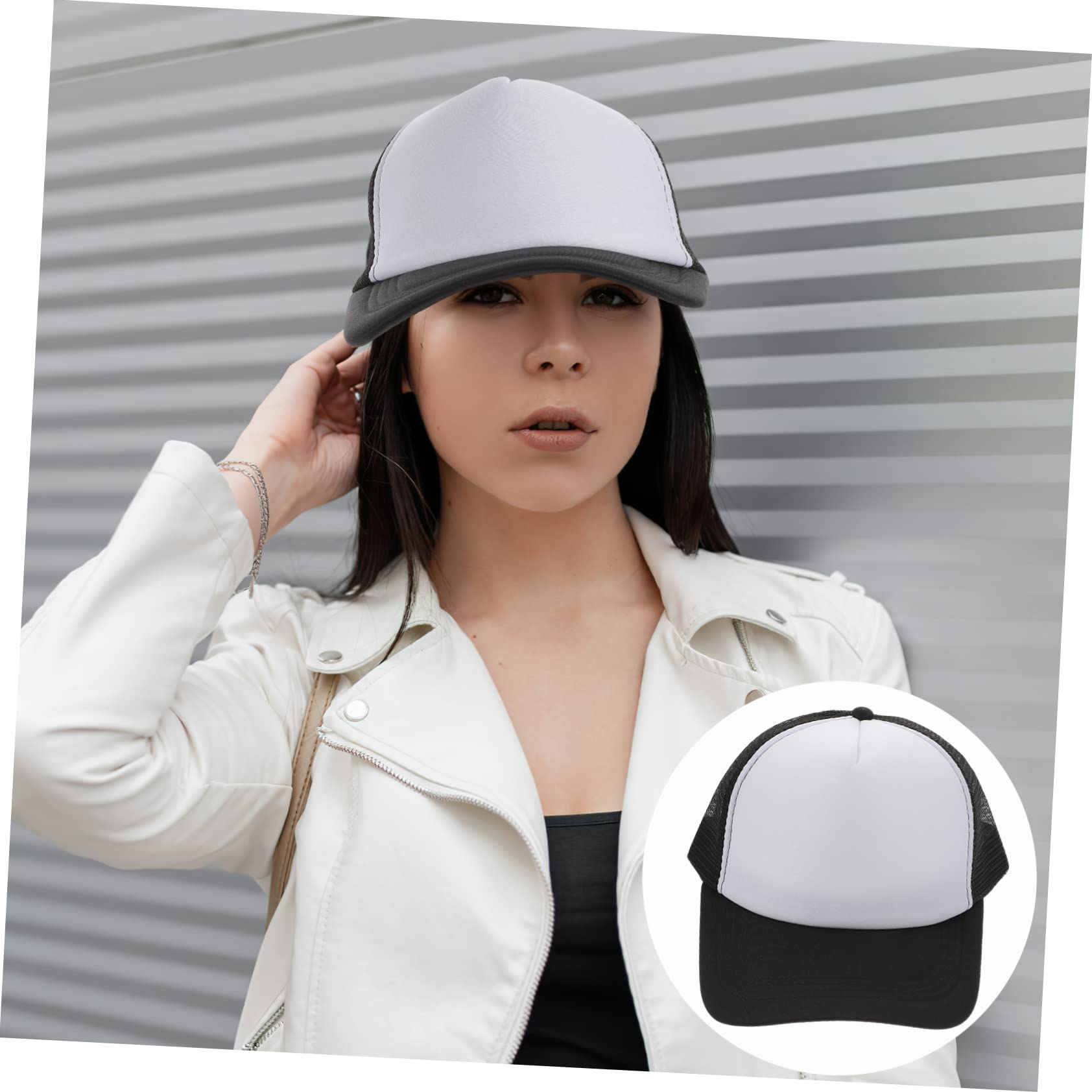 FRCOLOR 10 Stück Packung Schwarze Basecap Netz mit Mesh Design Leicht und Geeignet für Sublimationsdruck für Selbstgemacht Wärmeübertragung und Outdoor Aktivitäten Wie Klettern