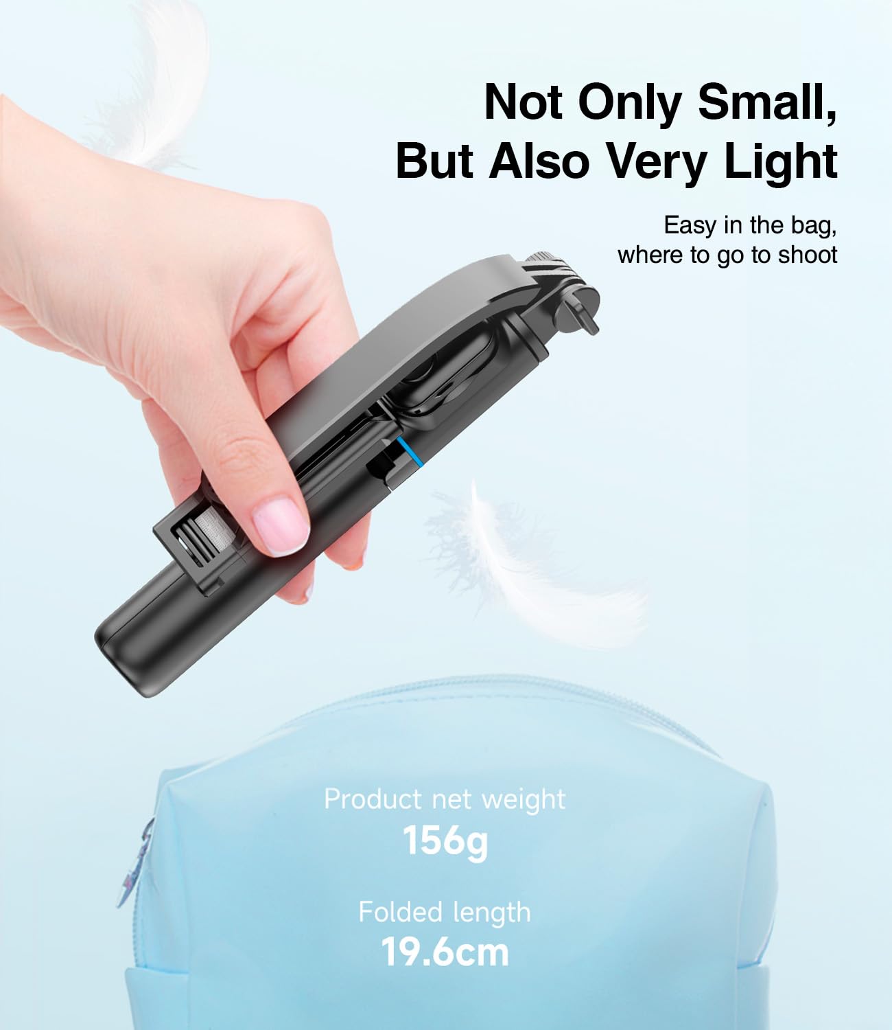 7.7''-51'' Extendable Cell Phone Selfie Stick Tripod with Wireless Remote and Phone Holder, Travel Small Portable Extendable Group Selfies/Live Streaming/Video Recording Compatible with All Cellphones