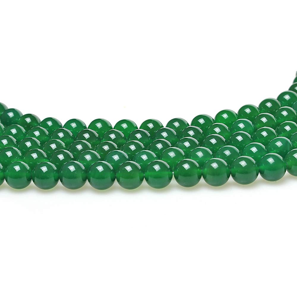 MJDCB Natural Round Stone Beads 12mm Green Agate Loose Gemstone Beads for Jewelry Making Bracelet Necklace 30pcs - Image 4