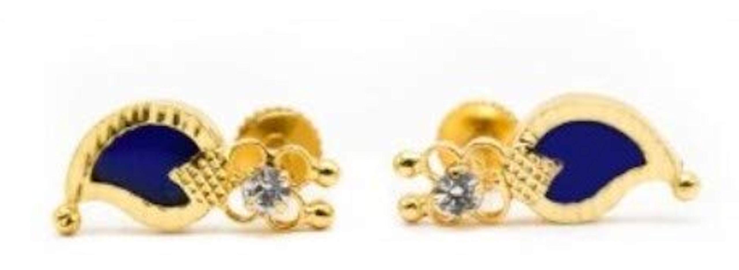 RFJ Kerala Traditional and Ethnic Blue Mango Ear Stud With Small Ruby Stone For Women & Girls (B083HD4SY8) Amazon Price History, Amazon Price Tracker