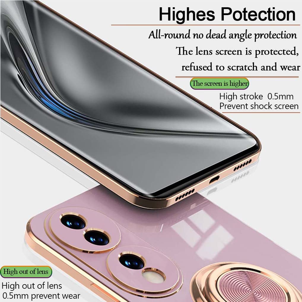 Custodia SEAHAI Per Honor 70 - Cover Ultrasottile In Silicone TPU Con Design Glitter Phnom Penh (Viola) - 3
