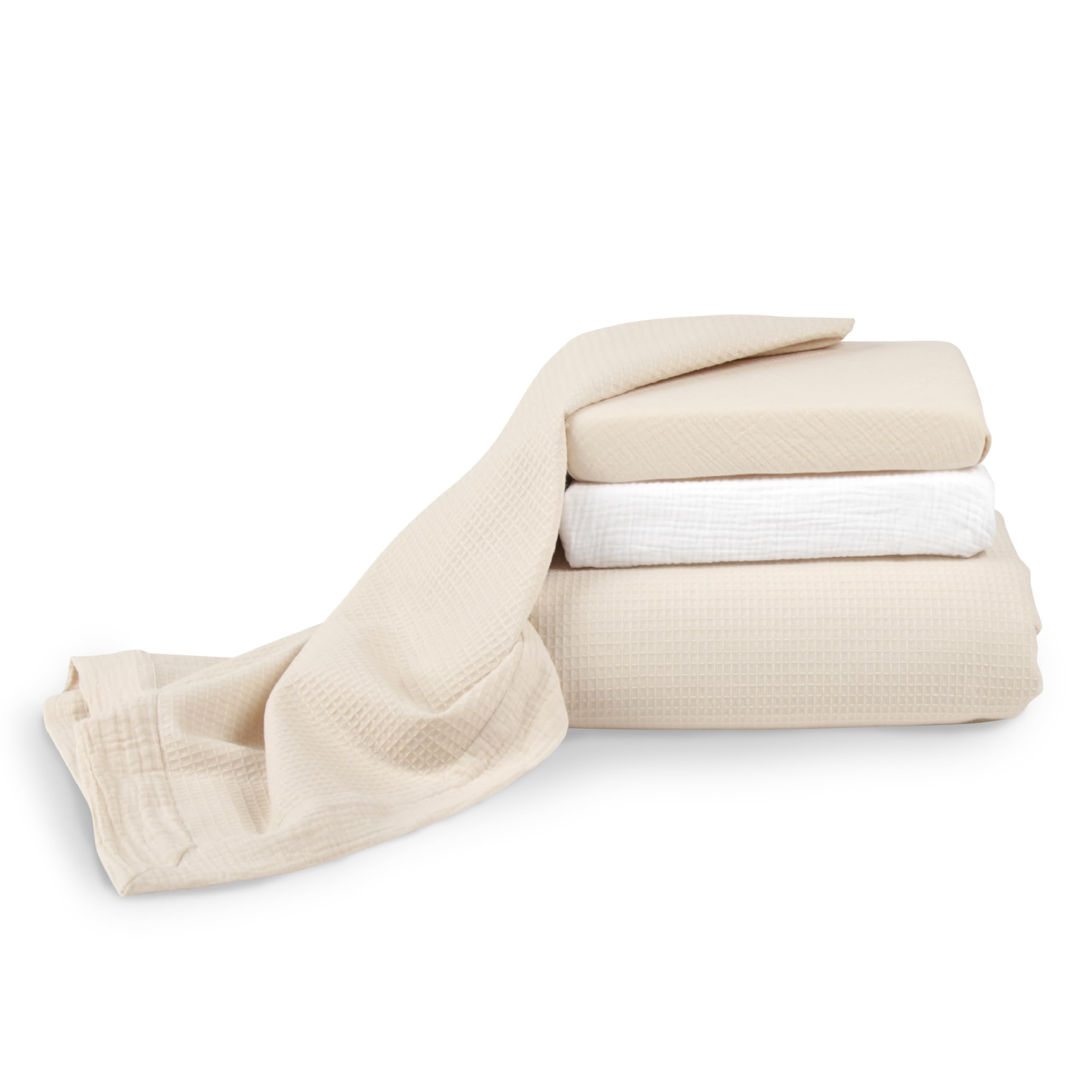 Cuddleco 4 Piece Cot Bedding Set Cashmere Waffle