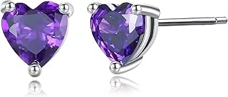 Sterling Silver Heart Stud Earrings,Small Heart Sterling Silver Earrings,Silver Stud Earrings Sterling Silver Earrings for Girls,Cute Earrings for Teen Girls