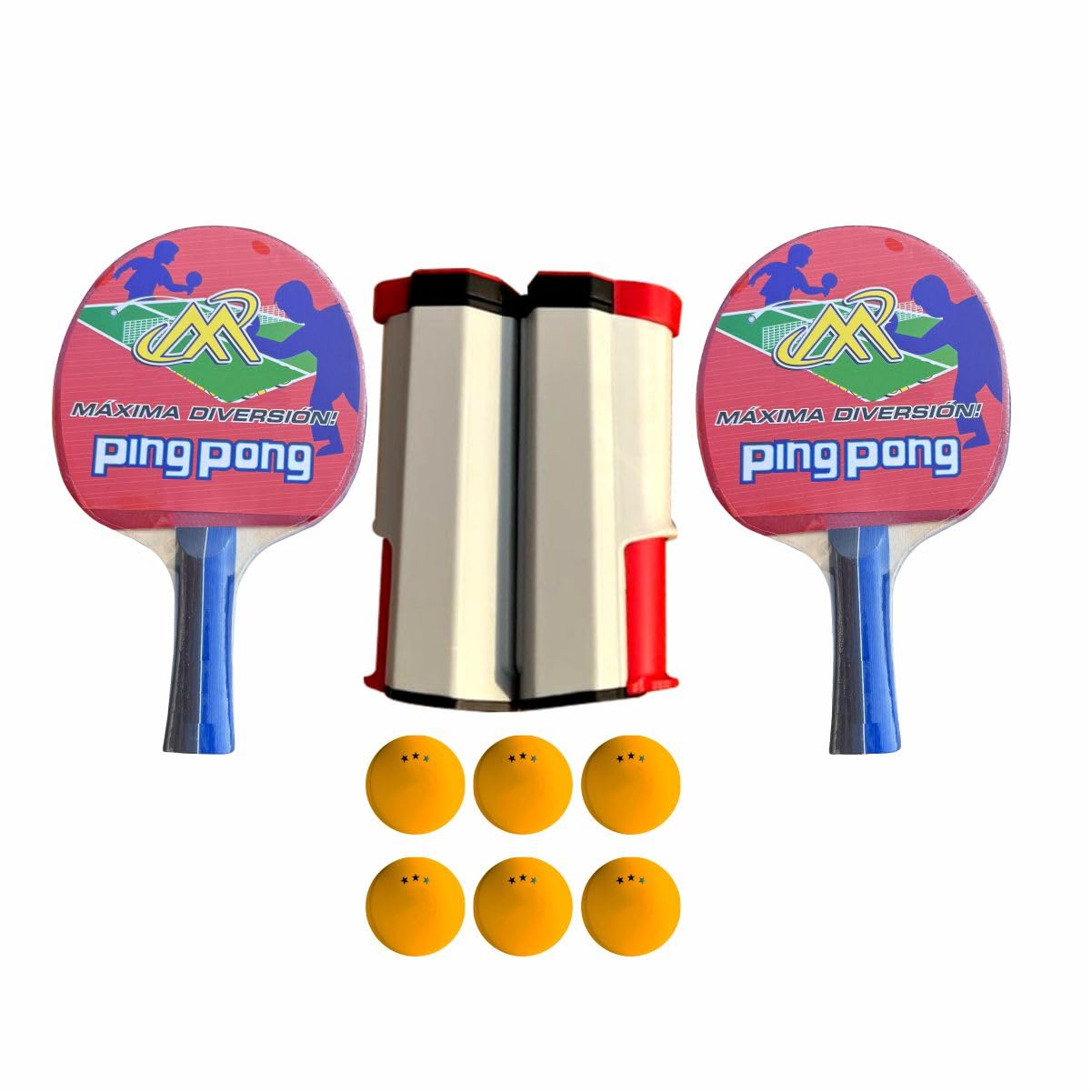 RAR SPORTS 3 Star Table Tennis Combo/Set - Two 3 Star Racket with Full Cover with 3 Star Six Balls and One Adjustable & Foldable TT Net (B0CQM9642L) Amazon Price History, Amazon Price Tracker