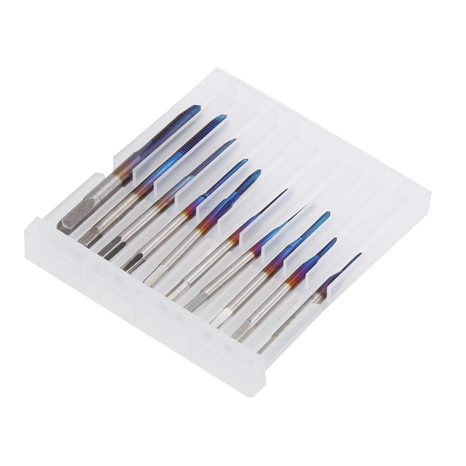 Juego de 10 micro grifos, métrico M1-M3.5 de acero de tungsteno, mini grifos de flauta en espiral, grifo de máquina de rosca gruesa de flauta recta para roscado de relojes y relojes