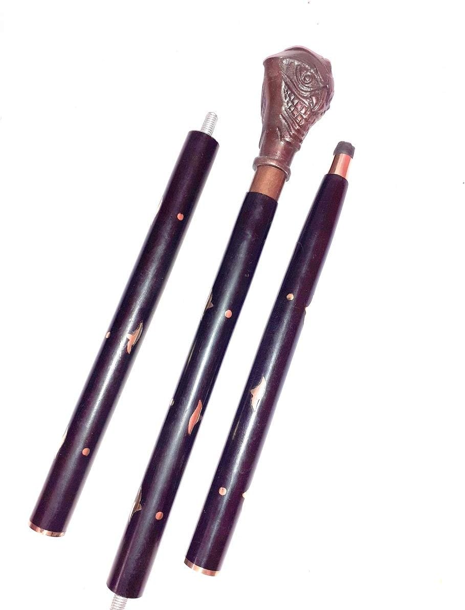 Wooden Walking Stick, Joker Head Handle Cane Gift