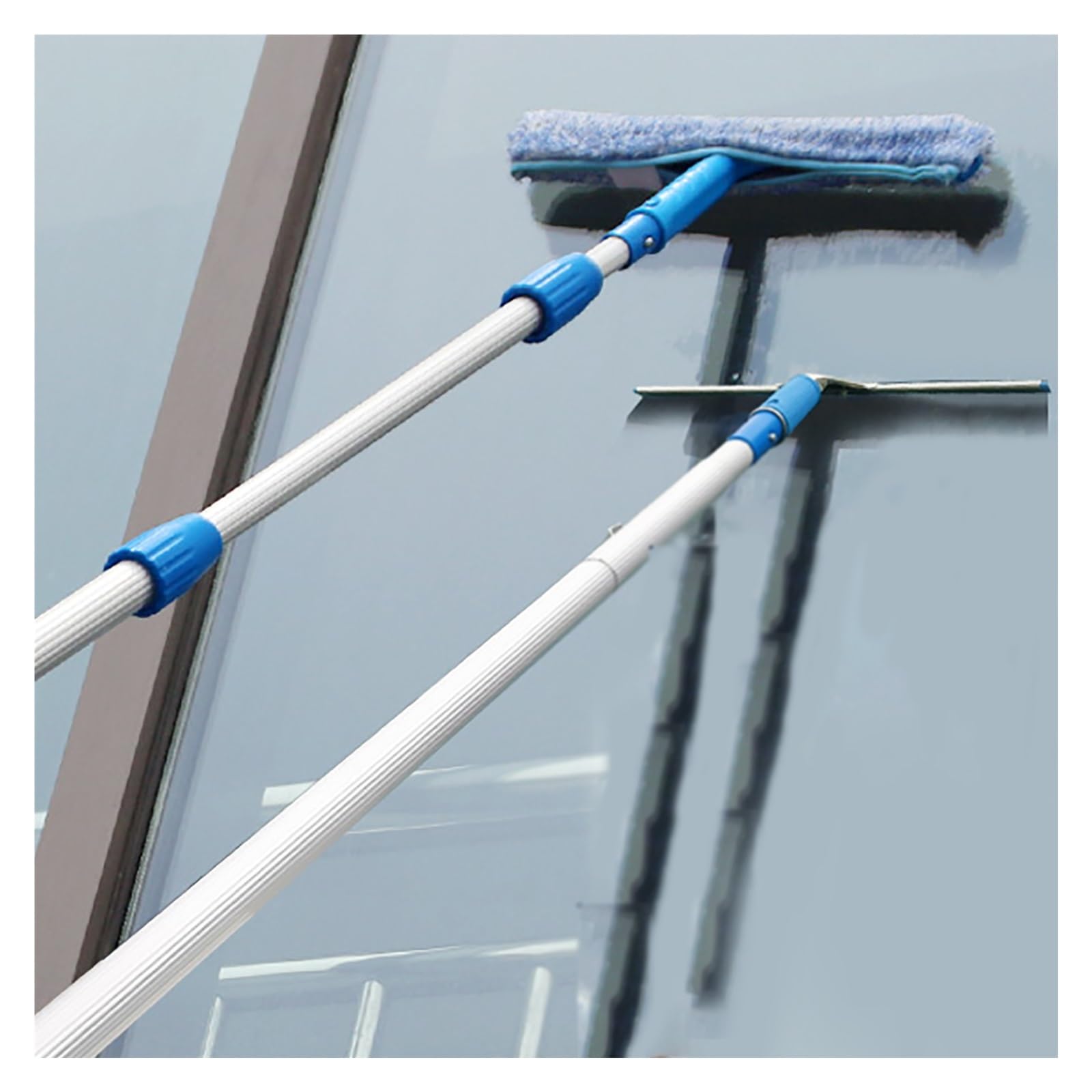Limpiacristales Limpiador de Ventanas Limpiador De Ventanas Ajustable De 12, 8, 9, 5 Y 6 M Con Mango Largo, Kit De Escobilla De Goma Extensible Para Ventanas Altas De Interior Y Exterior, Techos Y Cen