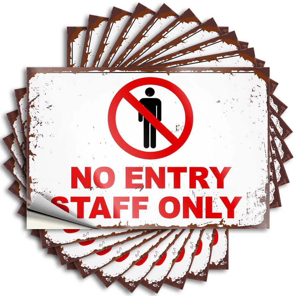 Sticker Personalized Vinyl Decals, Entry Way Decoration Waterproof Water Stickers for Water Bottle | Restricted Access: Staff Only Entry Signage Perfect for Outside Laptop Decor(8X12CM)