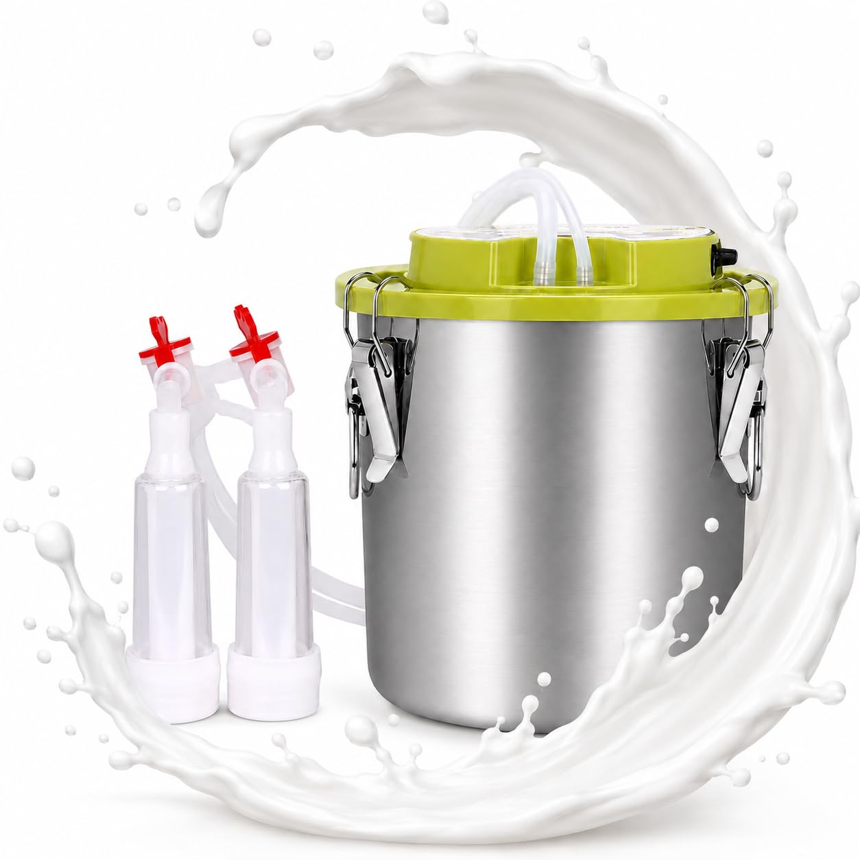Mungitrice Elettrica 12 L per Mucche, Capre e Pecore Sheep | Mungitrice Ricaricabile per Bestiame, Pulsazione Regolabile e Arresto Auto; Guaina Mucca 25 mm o Pecora 20 mm