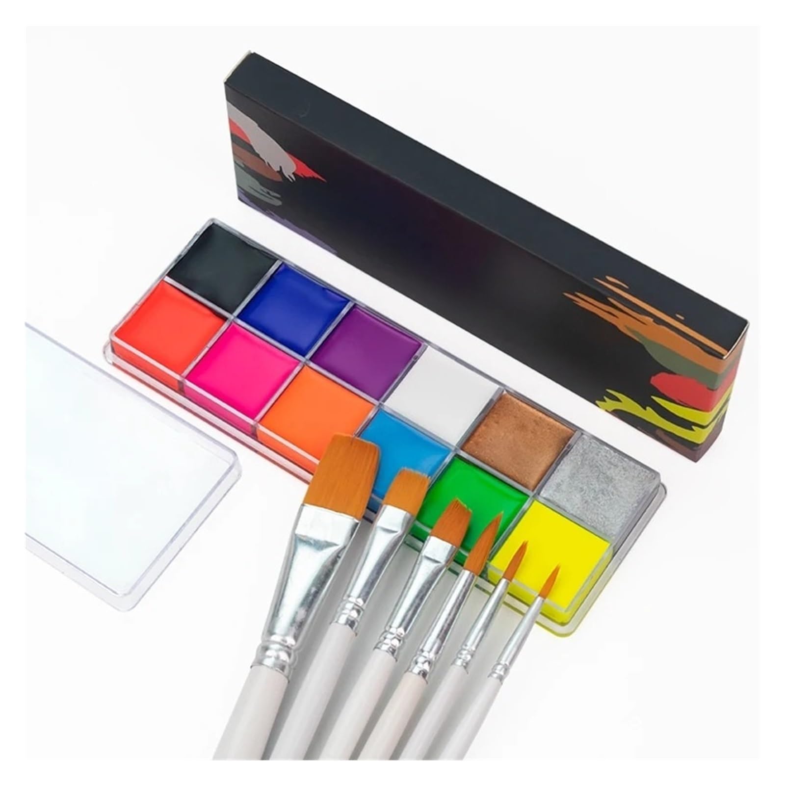 paleta de pintura corporal Paleta de pintura corporal y facial con 5 pinceles(2pcs with 6 brushes)