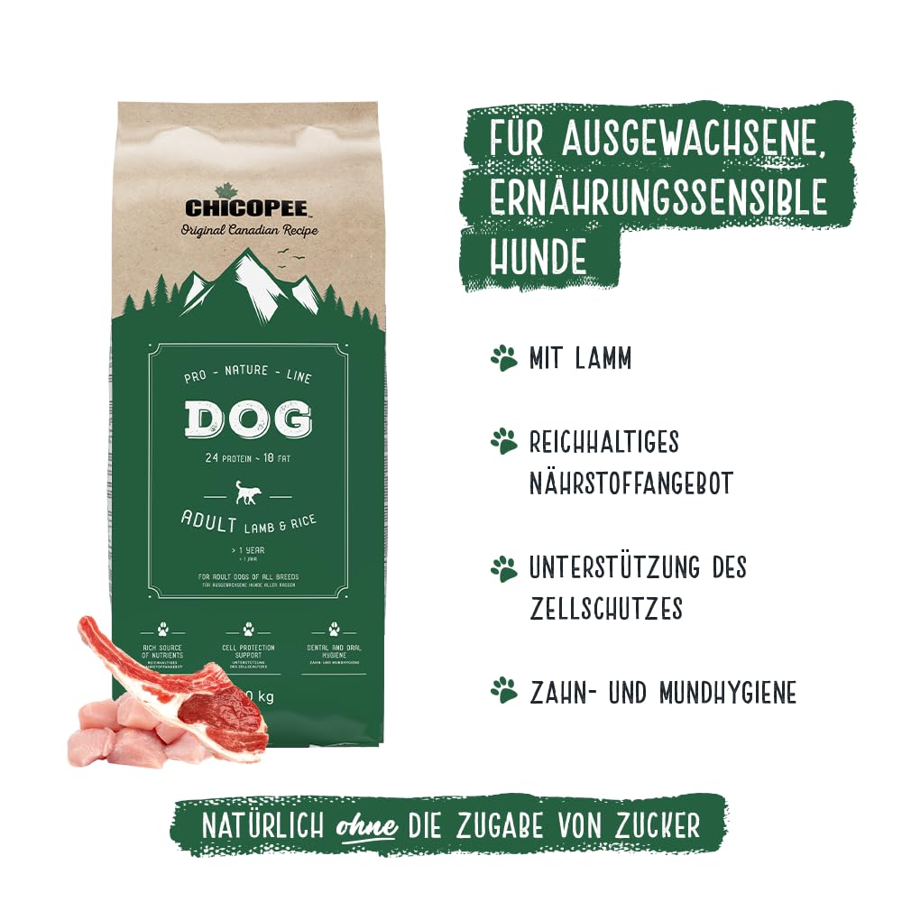 Chicopee PNL Adult Lamb & Rice 20 kg sucha karma dla psów | by Bosch | karma dla psów | kanadyjska receptura | Made in Germany | marka firmy Bosch Tierpokarm
