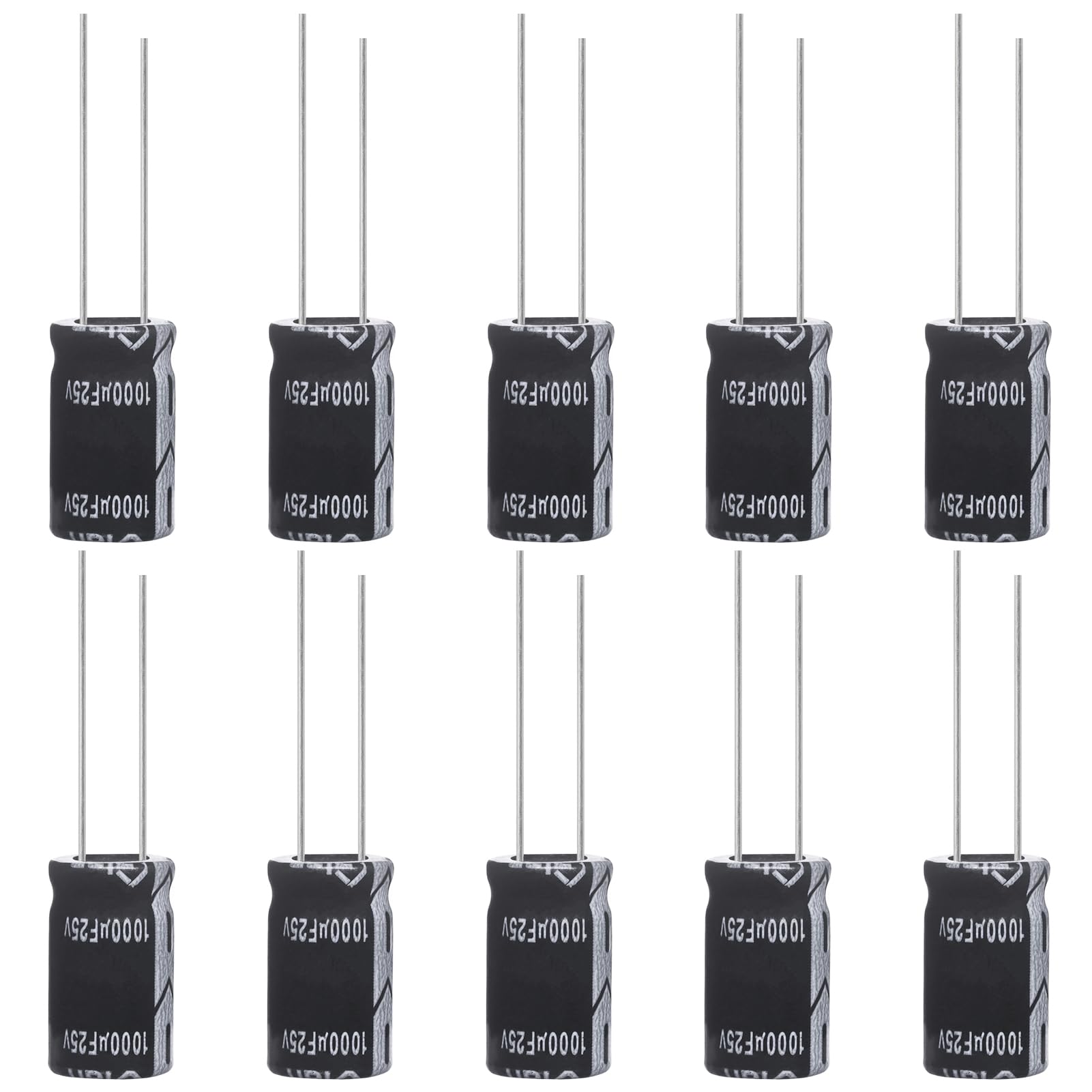 1000uF 25V 10x17mm Electrolytic Capacitor 1000 uF MFD 25 Volt 0.39x0.67in Aluminum Capacitors (Pack of 10)