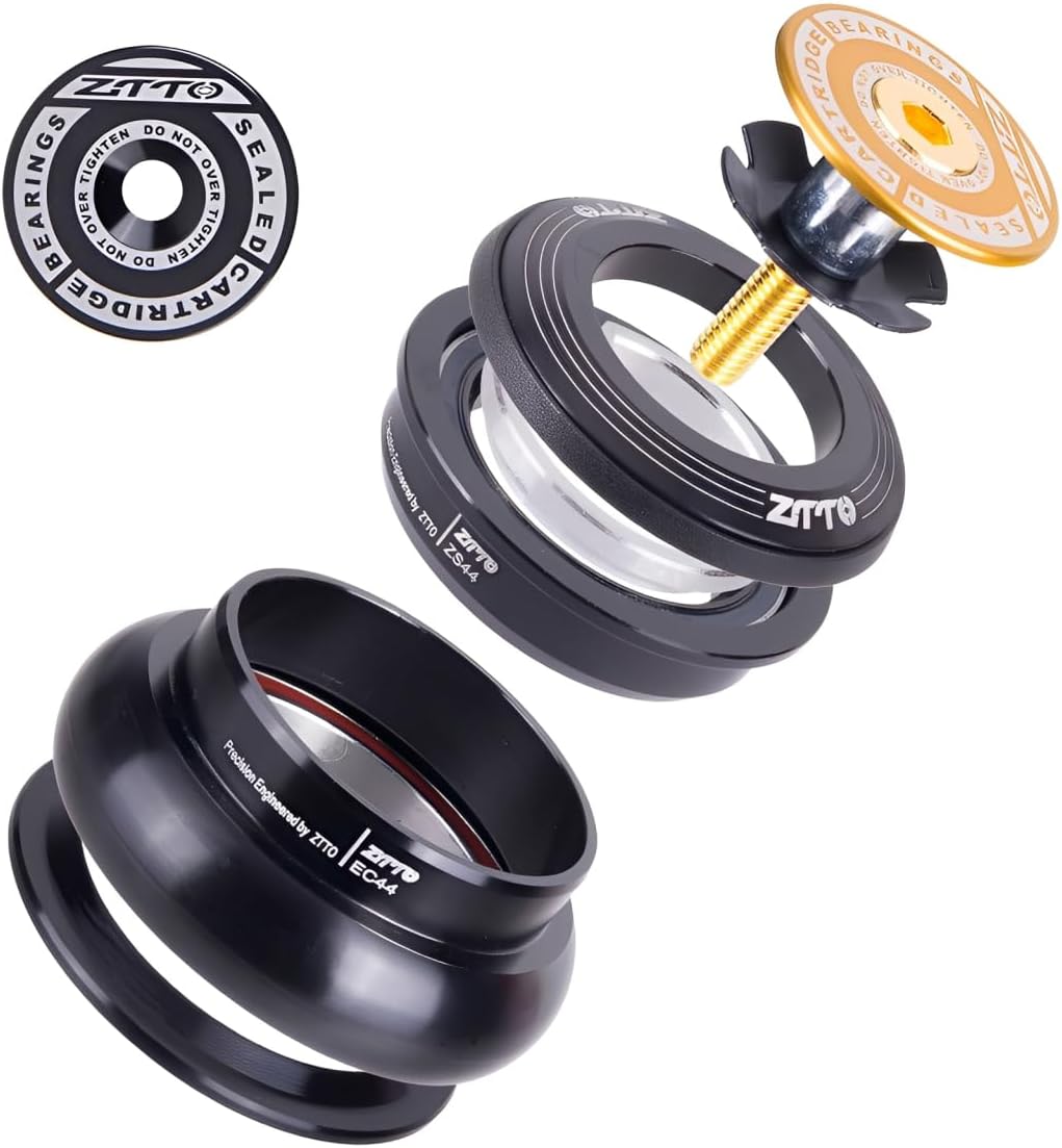 ZTTO Bike Headset, MTB 44mm ZS44 EC44 CNC 1 1/8"-1 1/2" Straight Tube Frame to Tapered Tube Fork 1.5 Adapter Headset