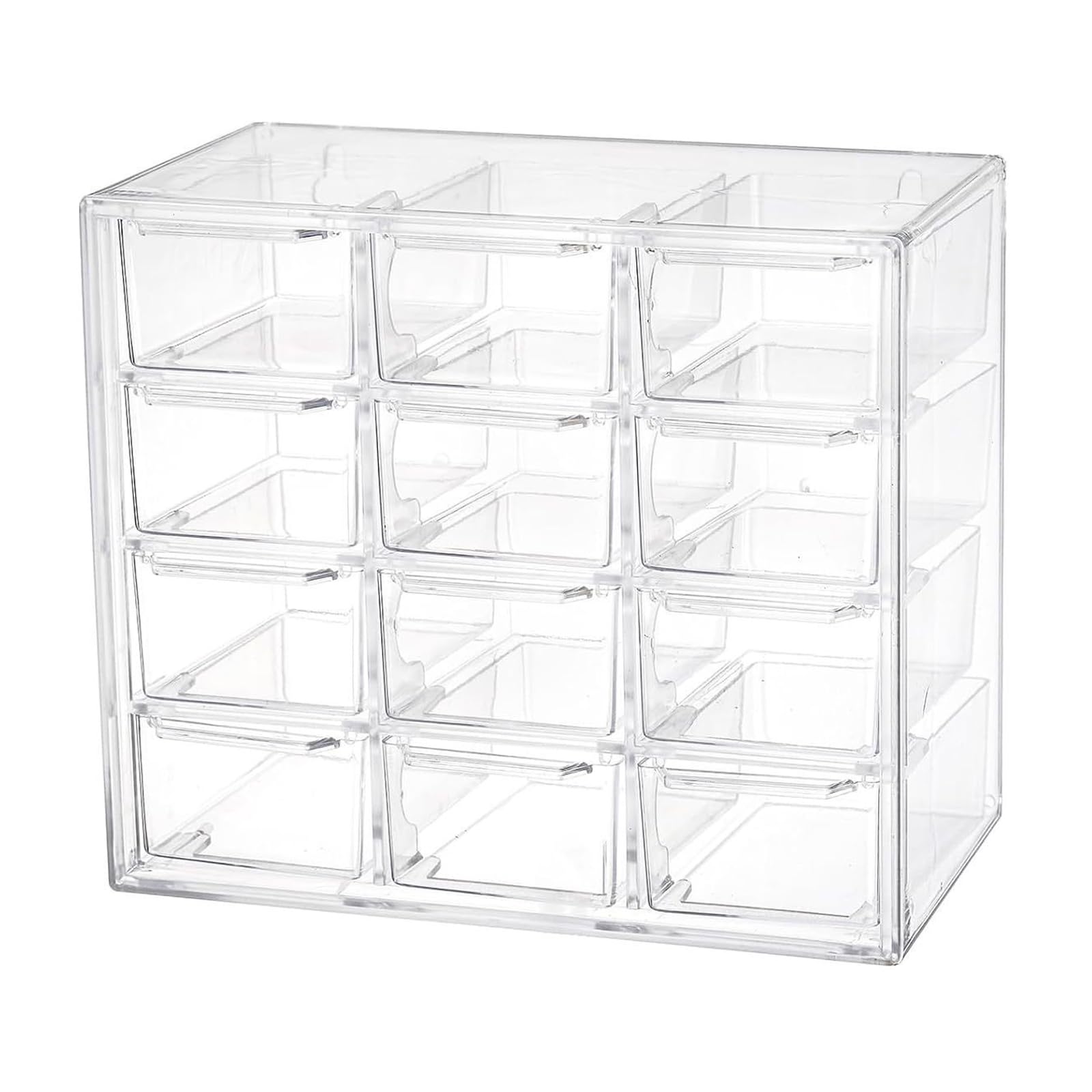 Koomiao Aufbewahrungsbox Plastik 6/9/12 Schubladen,Mini Sortierboxen Kleinteilemagazin,Klein Schubladenbox Kunststoff Desktop Aufbewahrung Organizer für Kosmetik Schmuck Schreibwaren (12 Schubladen)