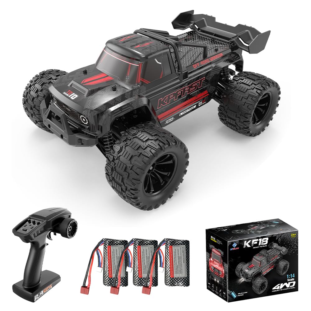 Teeggi Coche teledirigido para adultos, 1/14, velocidad máxima de 100 km/h, motor sin escobillas 3S, coche de carreras de alta velocidad, 4WD Off Road Race Buggy, 3 pilas (morado Teeggi Coche teledirigido para adultos, 1/14, velocidad máxima de 100 km/h, motor sin escobillas 3S, coche de carreras de alta velocidad, 4WD Off Road Race Buggy, 3 pilas (morado