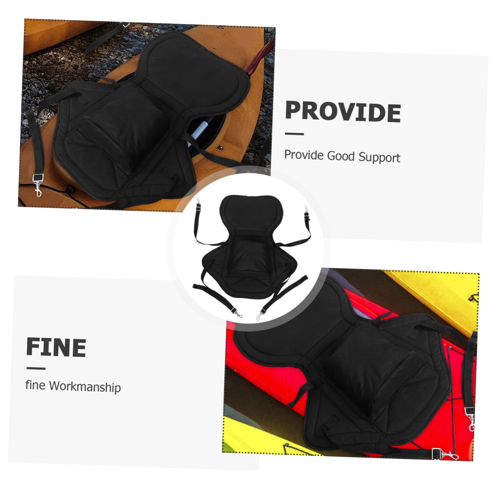 Asiento Kayak Hinchable Almohadilla De Cojín para Kayak Respaldo Flexible y Cómodo