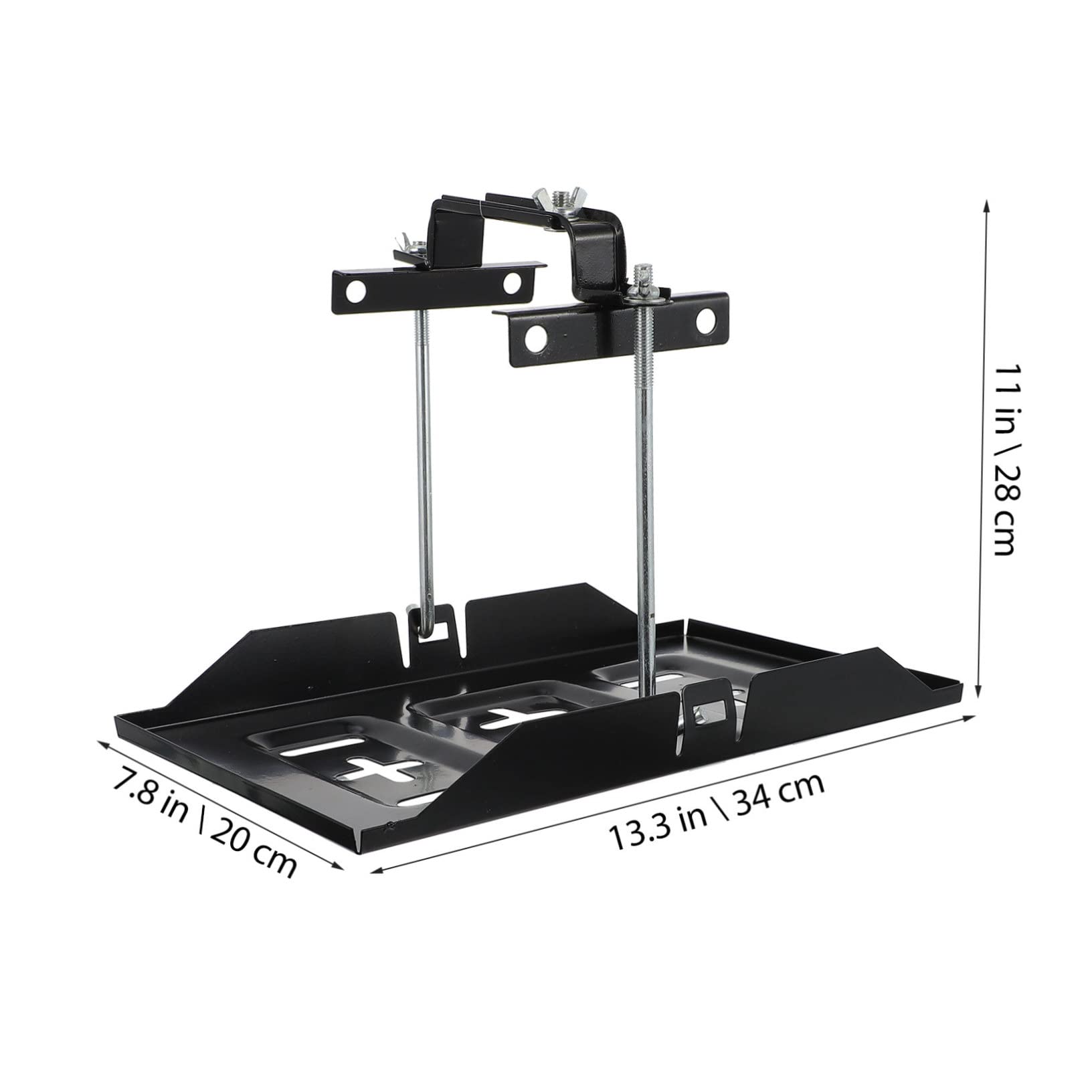 Support de Batterie de Voiture Noir en Fer, 1 Set, Fixation