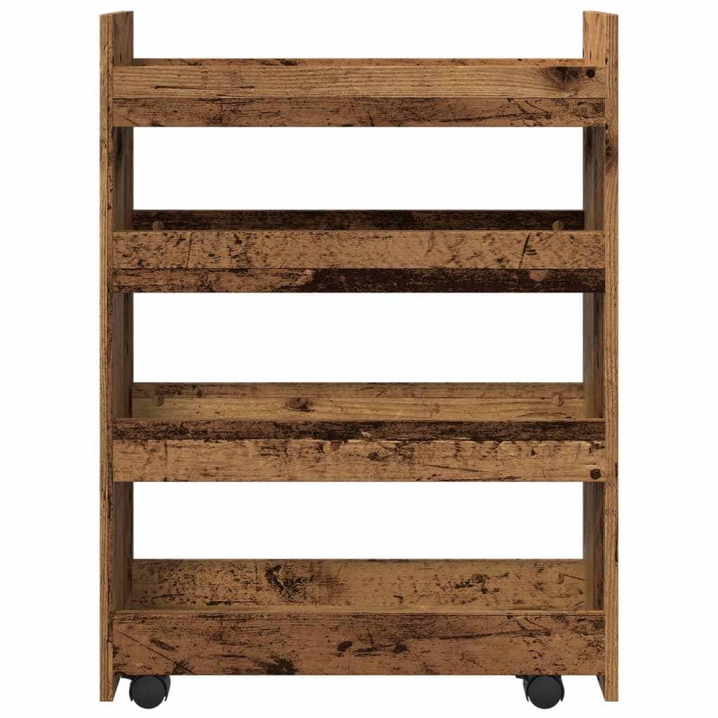 Fengshui Wózek do przechowywania, wąski, 4 poziomy, materiał drewnopochodny