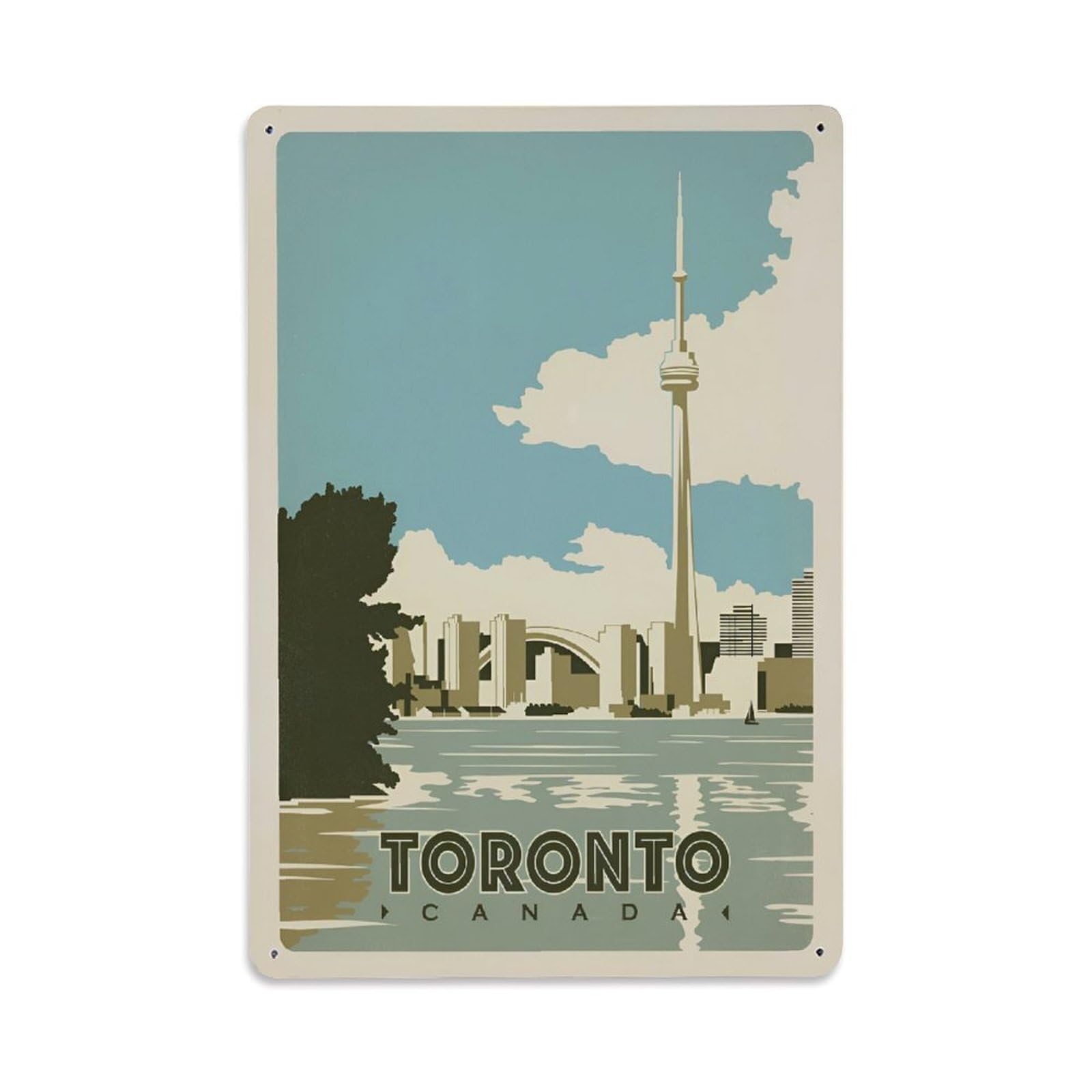 Vintage Trave Poster Canada Toronto Metal Tin Sign Wall Decor for Cafe, Club, Garden Metal Poster 8x12Inch