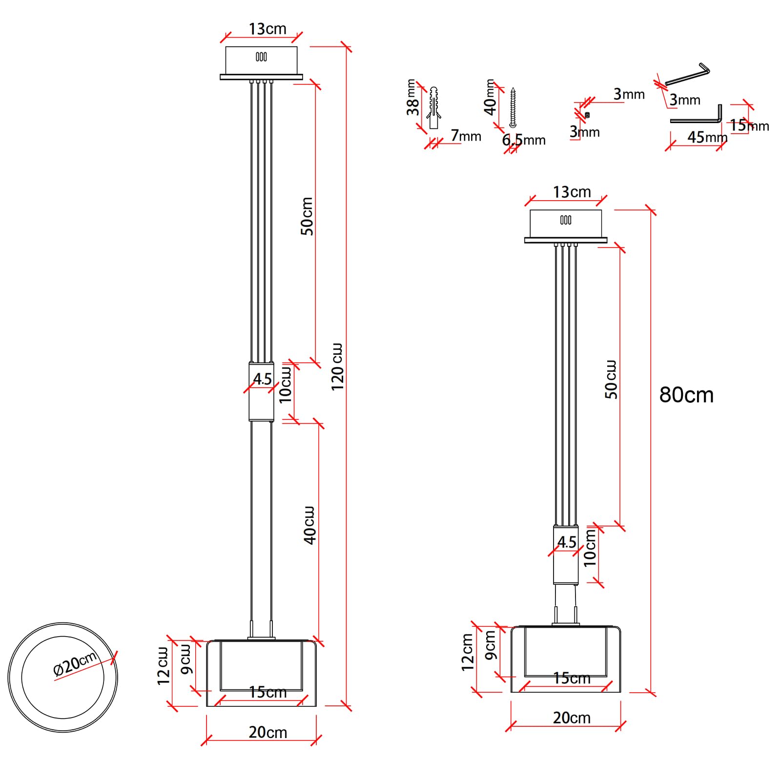 Modern Pendelleuchte Glas, Dimmbare Hängeleuchte Esstisch, Led Esszimmerlampe Höhenverstellbar, Hängelampe Wohnzimmer, Küchenlampe Hängend mit Glas Lampenschirm und Fernbedienung