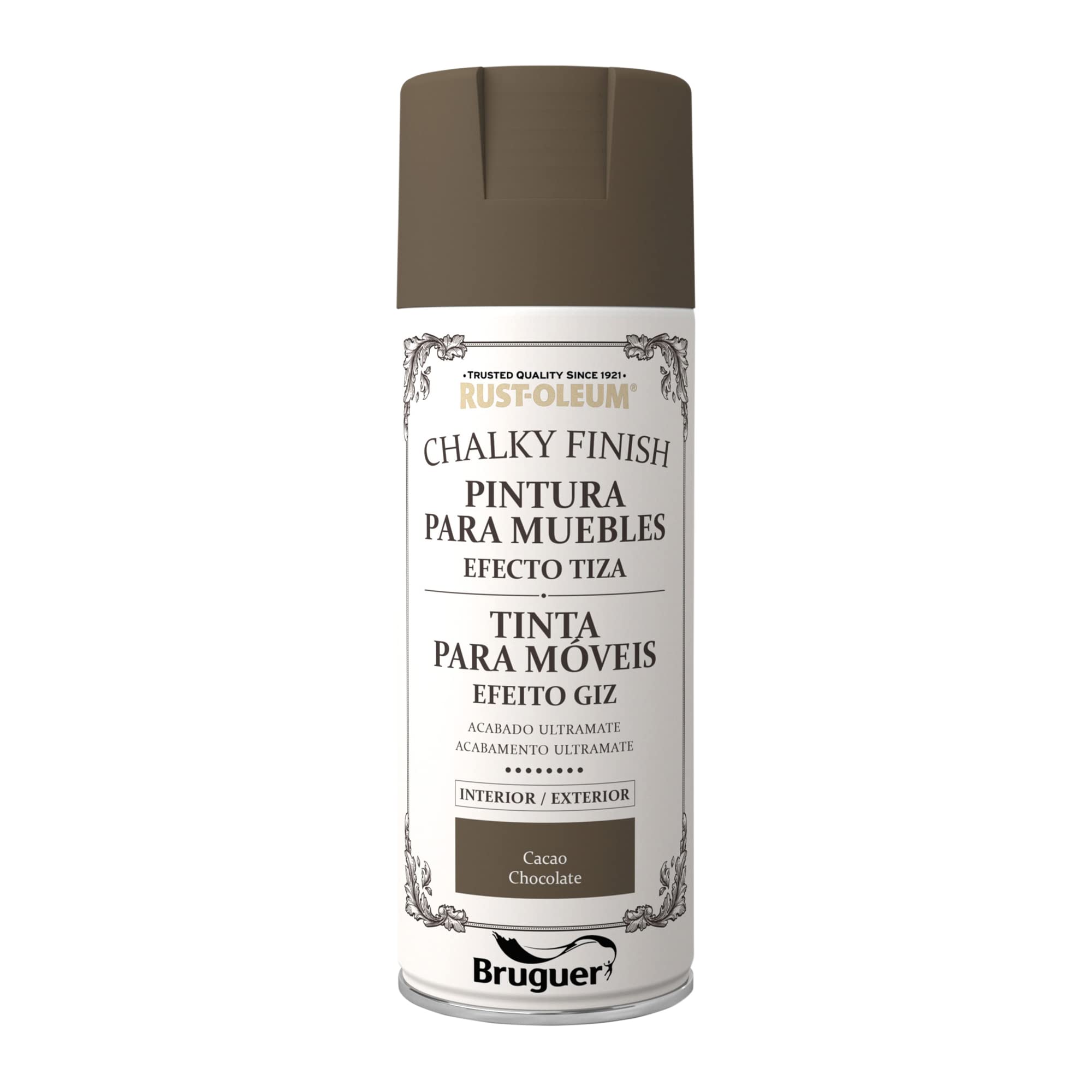 Rust-Oleum Chalky Finish Cocoa BRUGUER Spray, Black, 400 ml (Pack of 1)