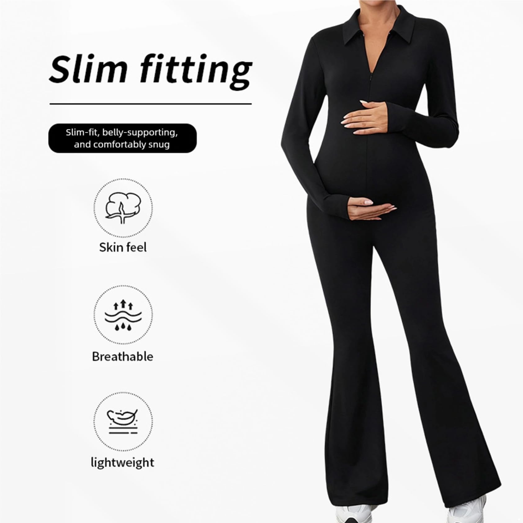 Yhong Mono de maternidad para mujer, body de manga larga, body moldeador, elástico, fitness, deporte, traje de pantalón