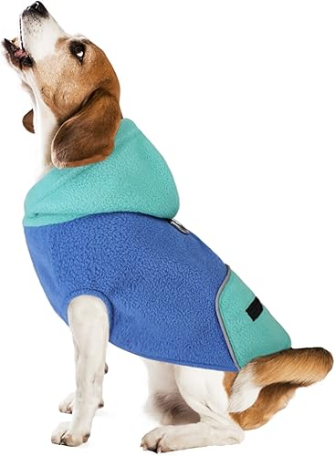 ASENKU Sudadera con capucha para perro con bolsillo con correas reflectantes suéter suave y cálido para perro con anillo en D chaleco y chaqueta de