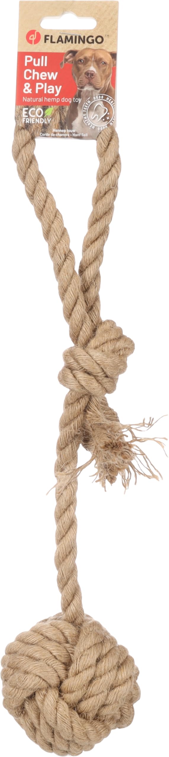 Flamingo DT HEMP KUSH PULL ROPE WITH BALL BROWN 38x9x8CM